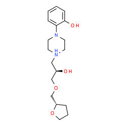 ChemSpider 2D Image | 4-(2-Hydroxyphenyl)-1-{(2R)-2-hydroxy-3-[(2S)-tetrahydro-2-furanylmethoxy]propyl}piperazin-1-ium | C18H29N2O4