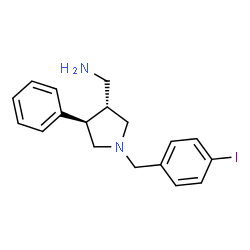 ChemSpider 2D Image | 1-[(3R,4R)-1-(4-Iodobenzyl)-4-phenyl-3-pyrrolidinyl]methanamine | C18H21IN2