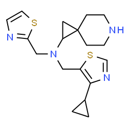 ChemSpider 2D Image | N-[(4-Cyclopropyl-1,3-thiazol-5-yl)methyl]-N-(1,3-thiazol-2-ylmethyl)-6-azaspiro[2.5]octan-1-amine | C18H24N4S2