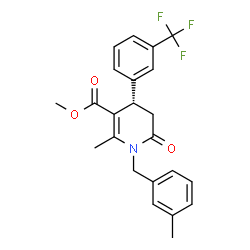 ChemSpider 2D Image | Methyl (4S)-2-methyl-1-(3-methylbenzyl)-6-oxo-4-[3-(trifluoromethyl)phenyl]-1,4,5,6-tetrahydro-3-pyridinecarboxylate | C23H22F3NO3