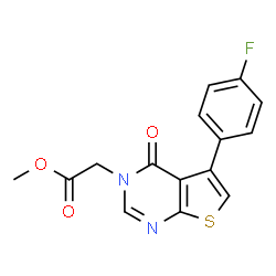 ChemSpider 2D Image | Methyl 5-(4-fluorophenyl)-4-oxothieno[2,3-d]pyrimidine-3(4H)-acetate | C15H11FN2O3S