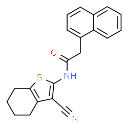 ChemSpider 2D Image | N-(3-Cyano-4,5,6,7-tetrahydro-1-benzothiophen-2-yl)-2-(1-naphthyl)acetamide | C21H18N2OS