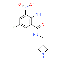 ChemSpider 2D Image | 2-Amino-N-(3-azetidinylmethyl)-5-fluoro-3-nitrobenzamide | C11H13FN4O3