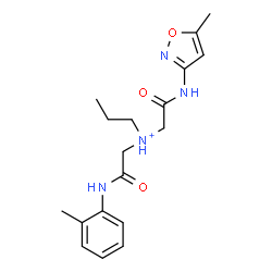 ChemSpider 2D Image | N-{2-[(5-Methyl-1,2-oxazol-3-yl)amino]-2-oxoethyl}-N-{2-[(2-methylphenyl)amino]-2-oxoethyl}-1-propanaminium | C18H25N4O3