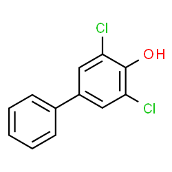 ChemSpider 2D Image | 3,5-Dichloro-4-biphenylol | C12H8Cl2O