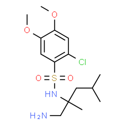 ChemSpider 2D Image | N-(1-Amino-2,4-dimethyl-2-pentanyl)-2-chloro-4,5-dimethoxybenzenesulfonamide | C15H25ClN2O4S