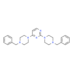 ChemSpider 2D Image | 2,4-Bis(4-benzyl-1-piperazinyl)pyrimidine | C26H32N6