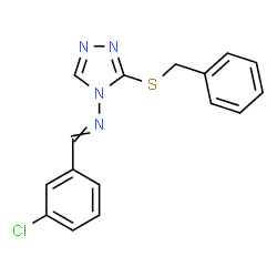 ChemSpider 2D Image | N-[3-(Benzylsulfanyl)-4H-1,2,4-triazol-4-yl]-1-(3-chlorophenyl)methanimine | C16H13ClN4S