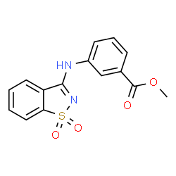 ChemSpider 2D Image | Methyl 3-[(1,1-dioxido-1,2-benzothiazol-3-yl)amino]benzoate | C15H12N2O4S