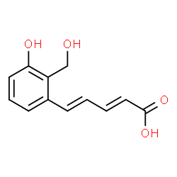 ChemSpider 2D Image | (2E,4E)-5-(3-hydroxy-2-(hydroxymethyl)phenyl)penta-2,4-dienoic acid | C12H12O4
