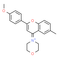 ChemSpider 2D Image | 4-[2-(4-Methoxyphenyl)-6-methyl-4H-chromen-4-ylidene]morpholin-4-ium | C21H22NO3