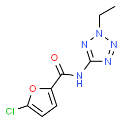 ChemSpider 2D Image | 5-Chloro-N-(2-ethyl-2H-tetrazol-5-yl)-2-furamide | C8H8ClN5O2
