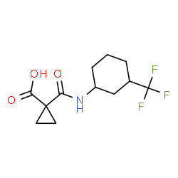 ChemSpider 2D Image | 1-{[3-(Trifluoromethyl)cyclohexyl]carbamoyl}cyclopropanecarboxylic acid | C12H16F3NO3