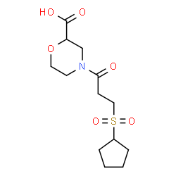 ChemSpider 2D Image | 4-[3-(Cyclopentylsulfonyl)propanoyl]-2-morpholinecarboxylic acid | C13H21NO6S