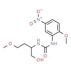 ChemSpider 2D Image | 1-(1-Hydroxy-4-methoxy-2-butanyl)-3-(2-methoxy-5-nitrophenyl)urea | C13H19N3O6