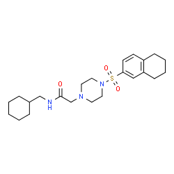 ChemSpider 2D Image | N-(Cyclohexylmethyl)-2-[4-(5,6,7,8-tetrahydro-2-naphthalenylsulfonyl)-1-piperazinyl]acetamide | C23H35N3O3S