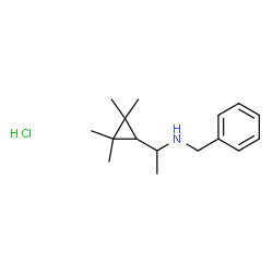 ChemSpider 2D Image | N-Benzyl-1-(2,2,3,3-tetramethylcyclopropyl)ethanamine hydrochloride (1:1) | C16H26ClN