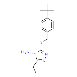 ChemSpider 2D Image | 3-[(4-tert-Butylbenzyl)sulfanyl]-5-ethyl-4H-1,2,4-triazol-4-amine | C15H22N4S