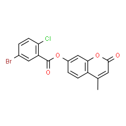 ChemSpider 2D Image | 4-Methyl-2-oxo-2H-chromen-7-yl 5-bromo-2-chlorobenzoate | C17H10BrClO4