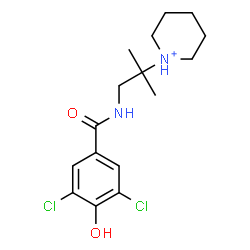 ChemSpider 2D Image | 1-{1-[(3,5-Dichloro-4-hydroxybenzoyl)amino]-2-methyl-2-propanyl}piperidinium | C16H23Cl2N2O2