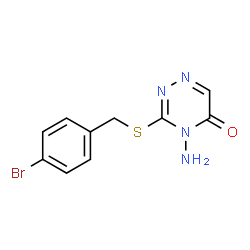 ChemSpider 2D Image | 4-Amino-3-[(4-bromobenzyl)sulfanyl]-1,2,4-triazin-5(4H)-one | C10H9BrN4OS
