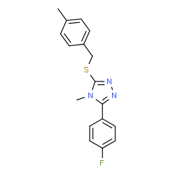 ChemSpider 2D Image | 3-(4-Fluorophenyl)-4-methyl-5-[(4-methylbenzyl)sulfanyl]-4H-1,2,4-triazole | C17H16FN3S