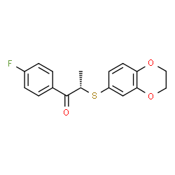 ChemSpider 2D Image | (2S)-2-(2,3-Dihydro-1,4-benzodioxin-6-ylsulfanyl)-1-(4-fluorophenyl)-1-propanone | C17H15FO3S