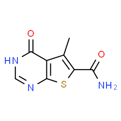 ChemSpider 2D Image | 5-Methyl-4-oxo-3,4-dihydrothieno[2,3-d]pyrimidine-6-carboxamide | C8H7N3O2S