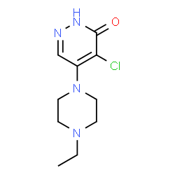 ChemSpider 2D Image | 4-Chloro-5-(4-ethyl-1-piperazinyl)-3(2H)-pyridazinone | C10H15ClN4O
