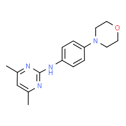 ChemSpider 2D Image | 4,6-Dimethyl-N-[4-(4-morpholinyl)phenyl]-2-pyrimidinamine | C16H20N4O