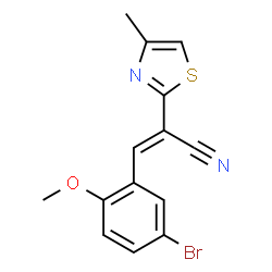 ChemSpider 2D Image | (2E)-3-(5-Bromo-2-methoxyphenyl)-2-(4-methyl-1,3-thiazol-2-yl)acrylonitrile | C14H11BrN2OS