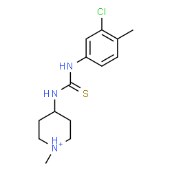 ChemSpider 2D Image | 4-{[(3-Chloro-4-methylphenyl)carbamothioyl]amino}-1-methylpiperidinium | C14H21ClN3S