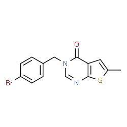 ChemSpider 2D Image | 3-(4-Bromobenzyl)-6-methylthieno[2,3-d]pyrimidin-4(3H)-one | C14H11BrN2OS