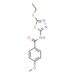 ChemSpider 2D Image | N-[5-(Ethylsulfanyl)-1,3,4-thiadiazol-2-yl]-4-methoxybenzamide | C12H13N3O2S2