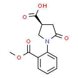 ChemSpider 2D Image | (3S)-1-[2-(Methoxycarbonyl)phenyl]-5-oxo-3-pyrrolidinecarboxylic acid | C13H13NO5