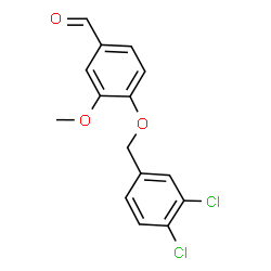 ChemSpider 2D Image | 4-[(3,4-Dichlorobenzyl)oxy]-3-methoxybenzaldehyde | C15H12Cl2O3
