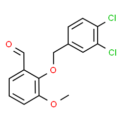 ChemSpider 2D Image | 2-[(3,4-Dichlorobenzyl)oxy]-3-methoxybenzaldehyde | C15H12Cl2O3