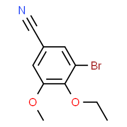 ChemSpider 2D Image | 3-Bromo-4-ethoxy-5-methoxybenzonitrile | C10H10BrNO2