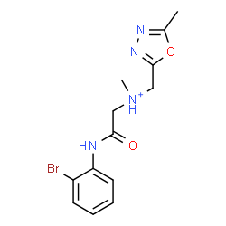 ChemSpider 2D Image | 2-[(2-Bromophenyl)amino]-N-methyl-N-[(5-methyl-1,3,4-oxadiazol-2-yl)methyl]-2-oxoethanaminium | C13H16BrN4O2
