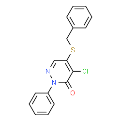 ChemSpider 2D Image | 5-(benzylthio)-4-chloro-2-phenylpyridazin-3(2H)-one | C17H13ClN2OS