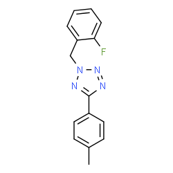 ChemSpider 2D Image | 2-(2-Fluorobenzyl)-5-(4-methylphenyl)-2H-tetrazole | C15H13FN4