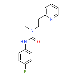 ChemSpider 2D Image | 3-(4-Fluorophenyl)-1-methyl-1-[2-(2-pyridinyl)ethyl]urea | C15H16FN3O