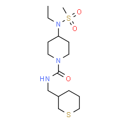 ChemSpider 2D Image | 4-[Ethyl(methylsulfonyl)amino]-N-(tetrahydro-2H-thiopyran-3-ylmethyl)-1-piperidinecarboxamide | C15H29N3O3S2