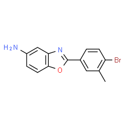 ChemSpider 2D Image | 2-(4-Bromo-3-methylphenyl)-5-benzoxazolamine | C14H11BrN2O