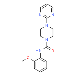 ChemSpider 2D Image | N-(2-Methoxyphenyl)-4-(2-pyrimidinyl)-1-piperazinecarboxamide | C16H19N5O2