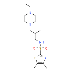 ChemSpider 2D Image | N-[3-(4-Ethyl-1-piperazinyl)-2-methylpropyl]-4,5-dimethyl-1,3-thiazole-2-sulfonamide | C15H28N4O2S2