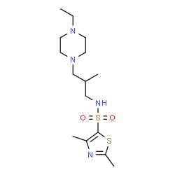 ChemSpider 2D Image | N-[3-(4-Ethyl-1-piperazinyl)-2-methylpropyl]-2,4-dimethyl-1,3-thiazole-5-sulfonamide | C15H28N4O2S2