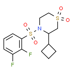 ChemSpider 2D Image | 3-Cyclobutyl-4-[(2,3-difluorophenyl)sulfonyl]thiomorpholine 1,1-dioxide | C14H17F2NO4S2