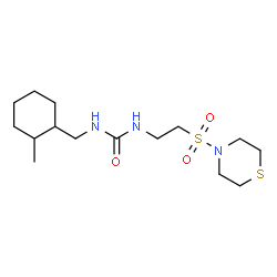 ChemSpider 2D Image | 1-[(2-Methylcyclohexyl)methyl]-3-[2-(4-thiomorpholinylsulfonyl)ethyl]urea | C15H29N3O3S2