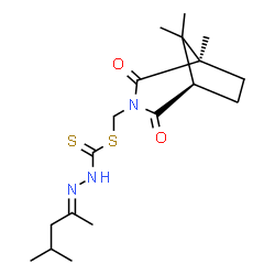 ChemSpider 2D Image | [(1R,5R)-1,8,8-Trimethyl-2,4-dioxo-3-azabicyclo[3.2.1]oct-3-yl]methyl (2E)-2-(4-methyl-2-pentanylidene)hydrazinecarbodithioate | C18H29N3O2S2